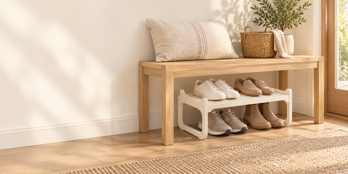 Organized entryway with shoe storage